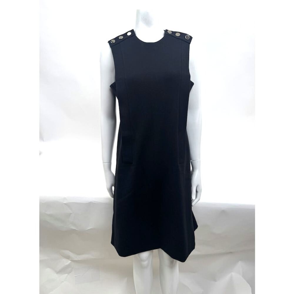 Gucci Black Sleeveless Shoulder Button A-Line Dress Size L NWT 353347 Italy